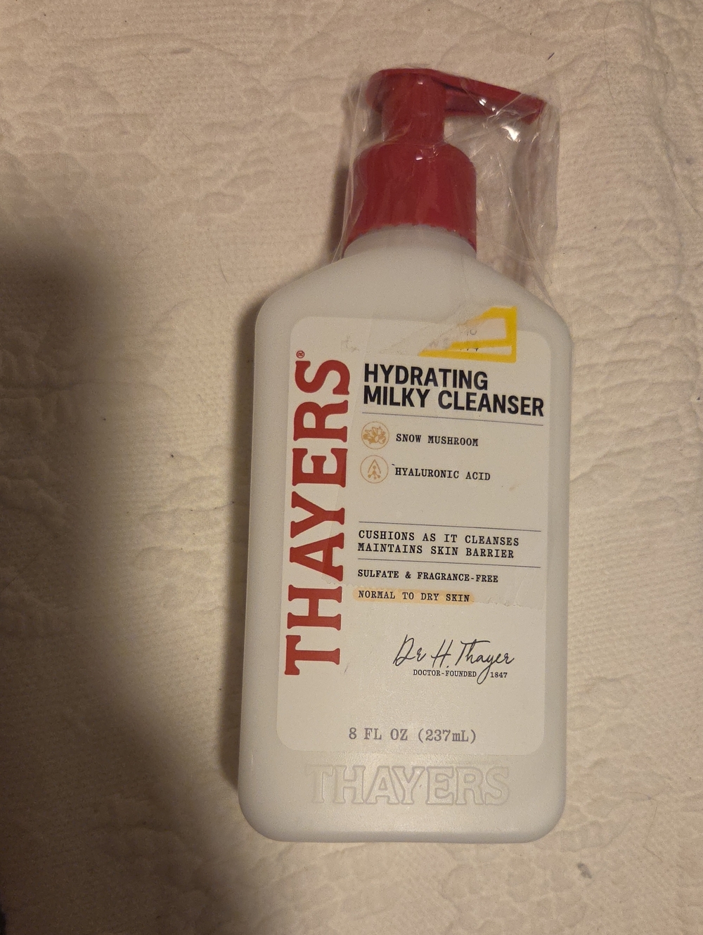 Thayers Hydrating Milky Cleanser - White Bottle with Red Pump